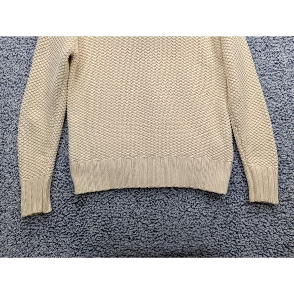 Vintage Old Navy Fisherman Crochet Knit Cardigan Size XL Full Zip 90s Boho Cream - Picture 6 of 10